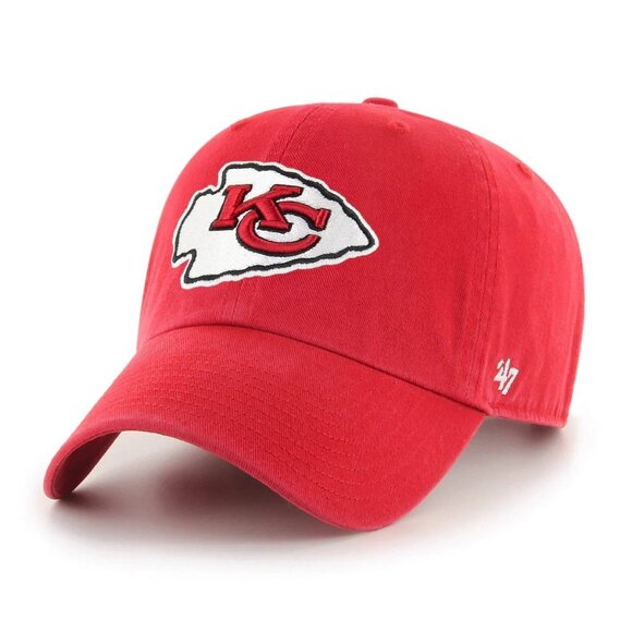 47 Brand Clean Up NWT Kansas City Chiefs Adjustable Hat Red One Size Fits All - Picture 1 of 7